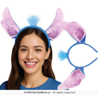 Doplnky - Modrá mimozemská čelenka s vlasmi