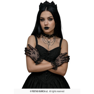 Doplnky - Krajkové rukavice s křížkem