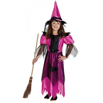 Kostýmy - Polnočná čarodejnica ružová s klobúkom