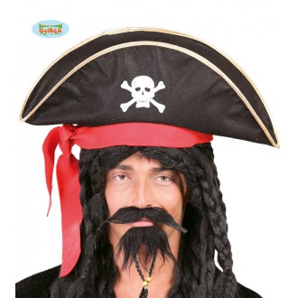 Klobúky , čiapky , čelenky - Pirátsky klobúk pre dospelých so stuhou