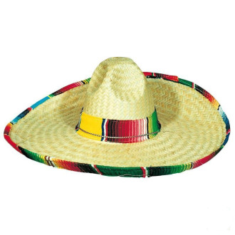 Klobúky , čiapky , čelenky - Klobúk mexický s farebným lemom
