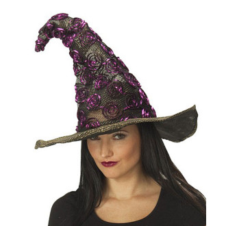 Klobúky , čiapky , čelenky - Čarodejnícky klobúk čierno - fialový