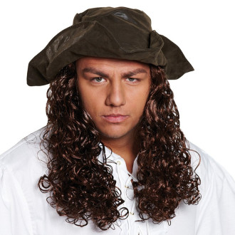 Klobúky , čiapky , čelenky - Pirátsky klobúk s vlasmi