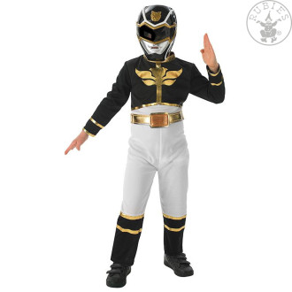 Kostýmy - Black Power Ranger Flat Chest - Megaforce - licenčný kostým