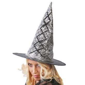Klobúky , čiapky , čelenky - Čarodejnícky klobúk strieborný