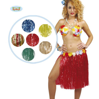 Kostýmy - Havajská sukne mix farieb 55 cm dlhá