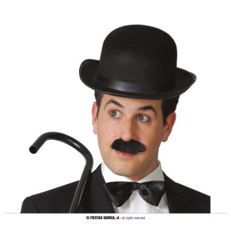 Klobúky , čiapky , čelenky - Tvrdý klobúk Chaplin čierny