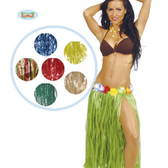 Kostýmy - Havajská sukne mix farieb 75 cm dlhá