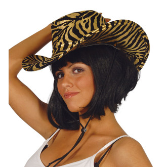 Klobúky , čiapky , čelenky - Dámsky klobúk s tigrím motívom