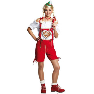 Kostýmy - Tirolské nohavice červené dámske