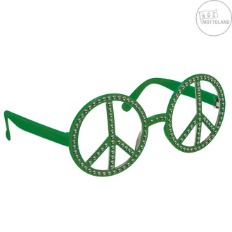 Doplnky - Okuliare Hippie s kamienkami zelené