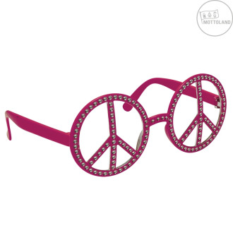 Doplnky - Okuliare Hippie s kamienkami ružové
