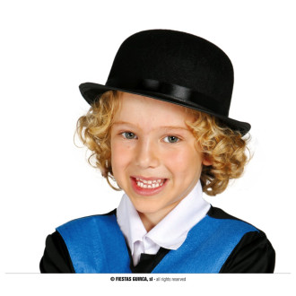 Klobúky , čiapky , čelenky - Detsky tvrdý klobúk čierny