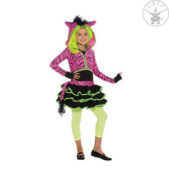 Kostýmy - Neon Pink Zebra Hoody - kostým