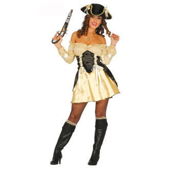 Kostýmy - Pirátka - zlatý kostým