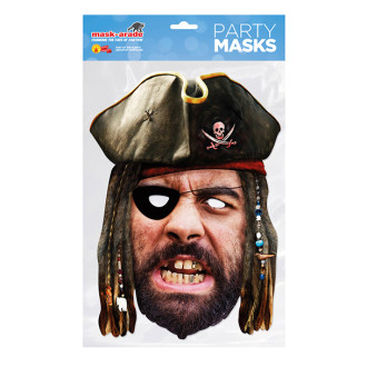 Masky, škrabošky - Pirát - kartónová maska pre dospelých s gumičkou