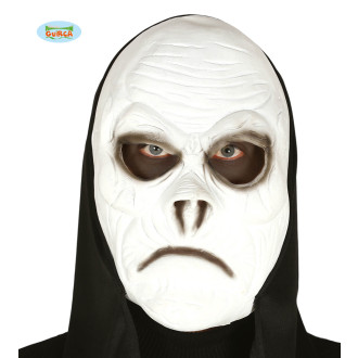Masky, škrabošky - Biela hororová maska ​​Zombie s kapucňou
