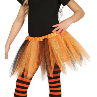 Kostýmy - Sukienka oranžovo / čierna detská