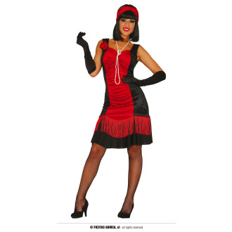 Kostýmy - Charlestonovej šaty čierno-červené