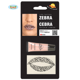 Líčidlá , kozmetika - Tetovanie na pery zebra