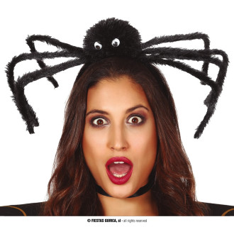 Klobúky , čiapky , čelenky - Čierny pavúk na vlasové spone