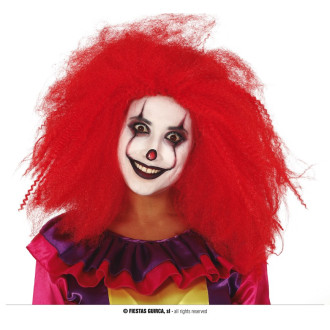 Parochne - Red clown wig - červená klauni parochňa