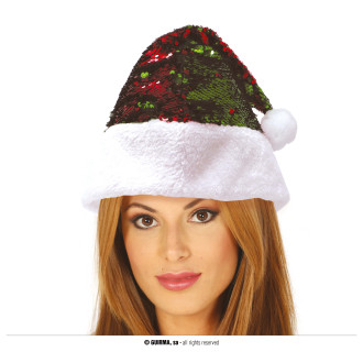 Klobúky , čiapky , čelenky - Vianočné čiapočka meňavým flitrami