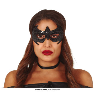 Masky, škrabošky - Čierna pavúčie maska