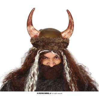 Doplnky - Helma viking s kožušinou a rohy