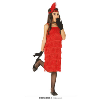Kostýmy - Charleston červený - detský kostým