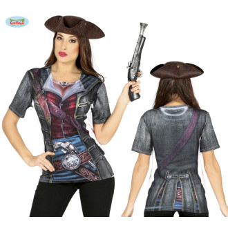 Doplnky - Pirátske tričko s digitálnou potlačou dámske