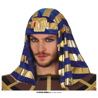 Klobúky , čiapky , čelenky - Faraón modro-zlatá pokrývka hlavy