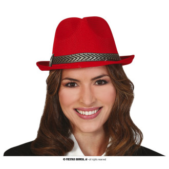 Klobúky , čiapky , čelenky - Gangsterský dámsky klobúk červený