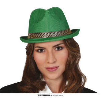 Klobúky , čiapky , čelenky - Gangsterský dámsky klobúk zelený