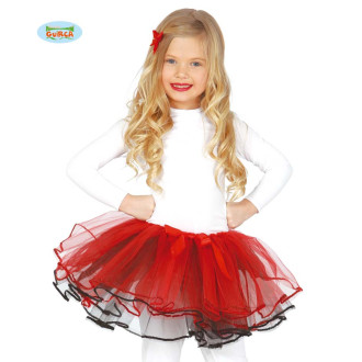 Kostýmy - Detská tutu sukienka 25 cm červeno-čierna
