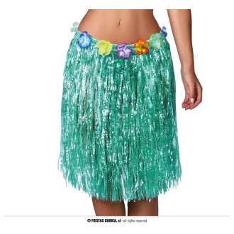 Doplnky - Havajská sukňa s kvetmi zelená