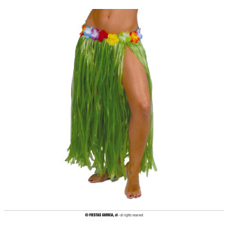Doplnky - Havajská sukňa s kvetmi zelená 75 cm