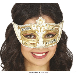 Masky, škrabošky - Benátska maska s hudobným motívom