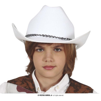 Klobúky , čiapky , čelenky - Detský kovbojský klobúk biely