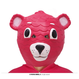 Masky, škrabošky - Latexová maska medveďa - pink