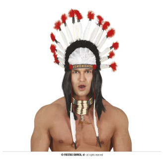 Klobúky , čiapky , čelenky - Indiánska čelená náčelníka