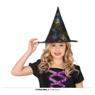 Klobúky , čiapky , čelenky - Čarodejnícky klobúk s pavúčou sieťou detský