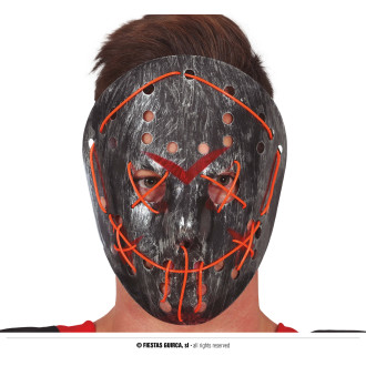 Doplnky - Strieborná hokejová maska so svetlom