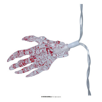 Doplnky - Girland - 10 x ruka s led svetlom