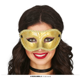 Masky, škrabošky - Zlatá dámska maska