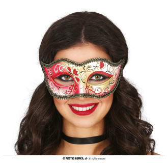 Masky, škrabošky - Ružovozlatá benátska maska