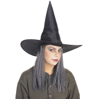 Klobúky , čiapky , čelenky - Klobúk čarodejnícky so šedými vlasmi
