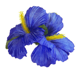 Doplnky - Widmann Spona do vlasov s 2 kvetmi ibišteka modrá