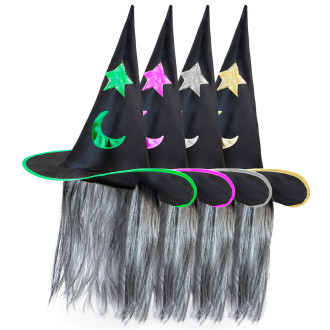 Klobúky , čiapky , čelenky - Widmann Čarodejnícky klobúk zdobený s vlasmi