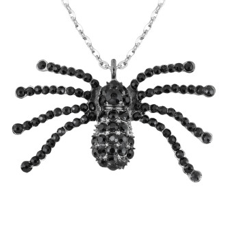 Doplnky - Widmann Náhrdelník strassový pavúk čierny